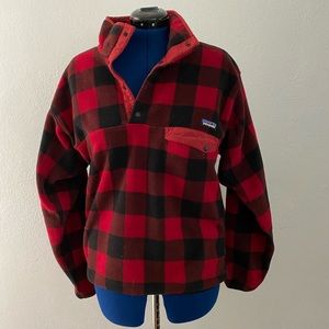 Patagonia Synchilla fleece- red buffalo plaid
